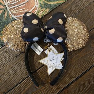 Disney PARIS Gold and Black Minnie Mouse Ears Headband
